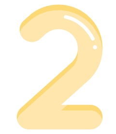 可爱彩色卡通数字2