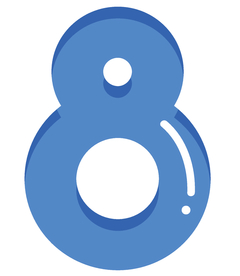 可爱彩色卡通数字8