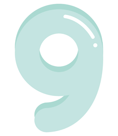 可爱彩色卡通数字9