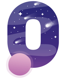 蓝紫色天空数字0
