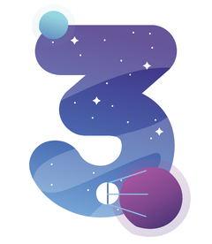 蓝紫色天空数字3