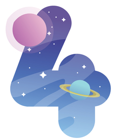 蓝紫色天空数字4