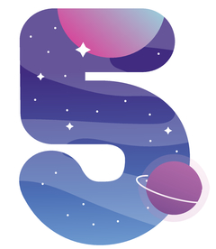 蓝紫色天空数字5