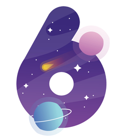 蓝紫色天空数字6