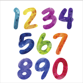 彩色水彩手绘数字
