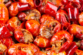 辣炒龙虾尾特写