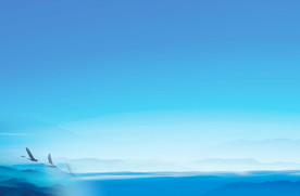 蓝天山脉大雁气势