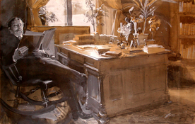 乡村田园场景风景油画