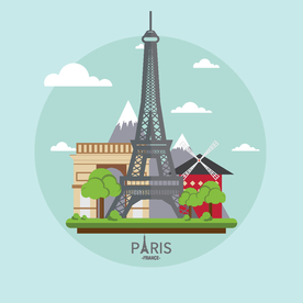 巴黎矢量插画