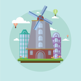 阿姆斯特丹矢量插画