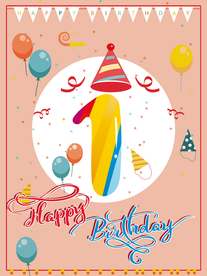 宝宝生日宴海报设计