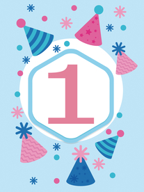 浅蓝色背景生日海报设计