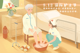 护士节人物女性清新插画背景