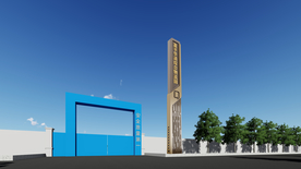 物流园精神堡垒白天效果