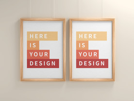 木框海报样机 海报实物效果图