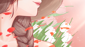 女性人物清新插画卡通背景素材