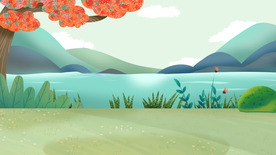 户外旅游清新插画卡通背景素材