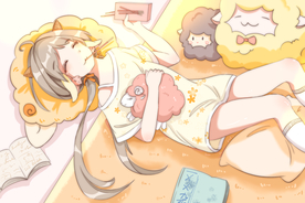 夏季少女人物清新插画卡通素材