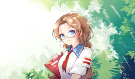 夏季少女人物清新插画卡通素材