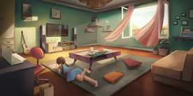 夏季人物女性房间插画卡通素材