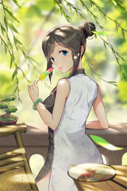 夏季少女人物清新插画卡通素材