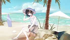 夏季少女人物清新海报素材