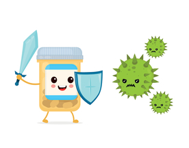 病毒防护矢量插画