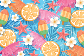 夏天矢量主题 背景图设计