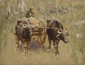 希施金树林风景油画