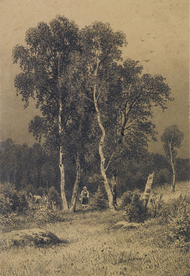 希施金树林风景油画