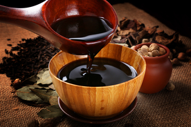 酱油木勺浓稠食物食材背景素材