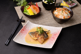 日式三文鱼美食食材餐饮背景素材