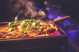 烤鱼夜市烧烤美食背景素材