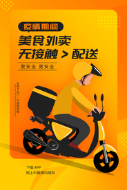 美食外卖配送宣传活动海报素材