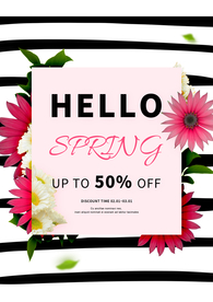 鲜花小铺条纹背景