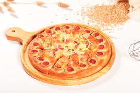 大虾火腿花边披萨