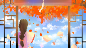 窗台人物女性卡通插画素材