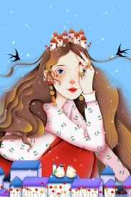 人物女性时尚插画卡通素材