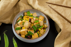 豆角豆腐美食食材餐饮背景素材