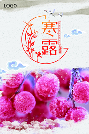 中国风极简白露海报