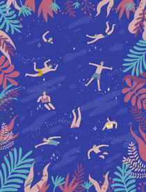 游泳插画