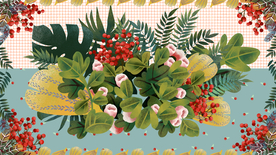 花朵边框底纹插画卡通背景素材