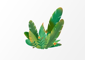 绿植边框底纹插画卡通背景素材