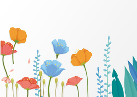 花朵边框底纹插画卡通背景素材