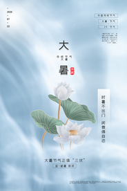 大暑传统活动节气海报素材