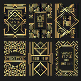 矢量金色中式欧式花纹图片