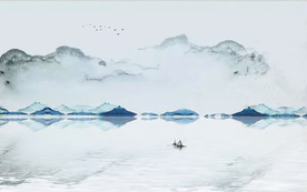 新中式抽象水墨山水图片