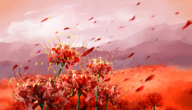 曼陀罗花唯美插画卡通素材