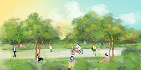 旅游出行人物公园插画卡通素材