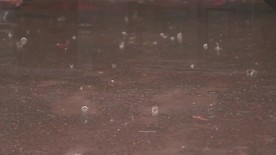 下雨雨水拍打地面